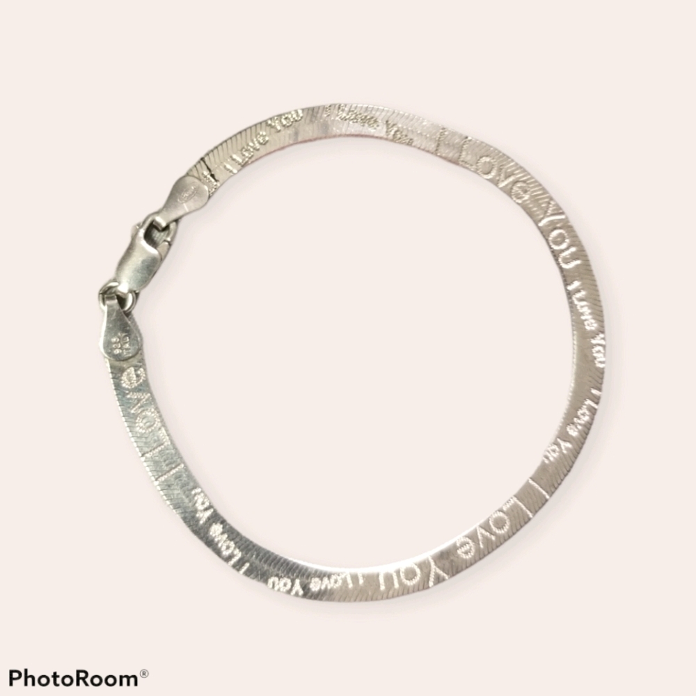 925 I love you real silver bracelet